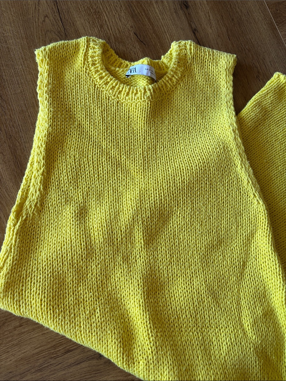 Zara Bright Yellow Knit Dress